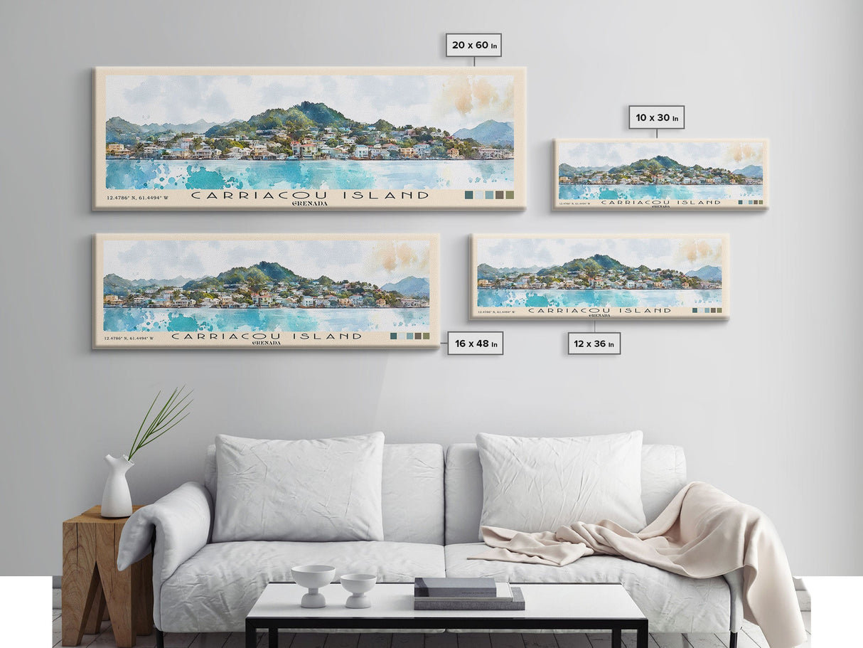 Carriacou Island, Grenada Watercolor Beach Print, Vacation Gift, Grenada Wall Art, Beach Painting, Beach Decor, Beach Painting