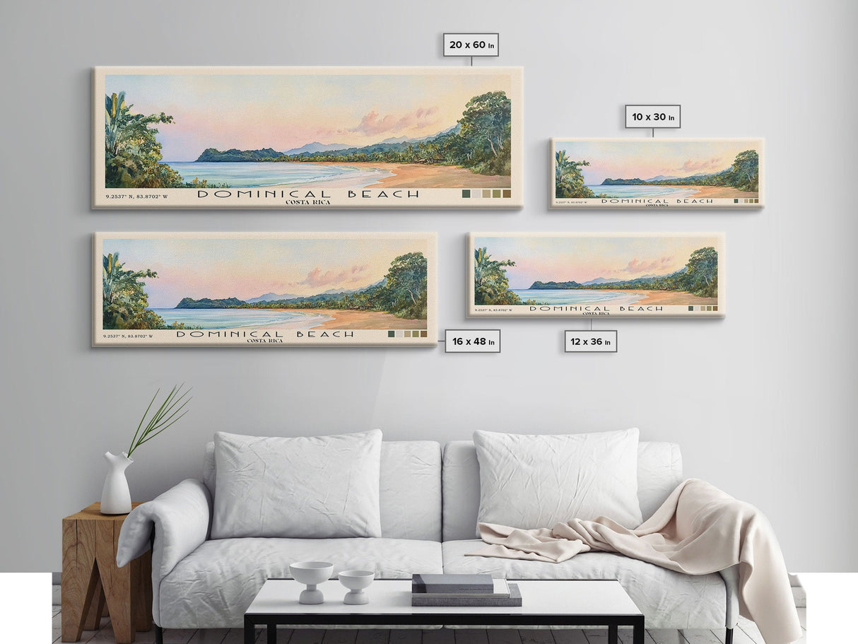 Dominical Beach, Costa Rica Watercolor Beach Print, Vacation Gift, Costa Rica Wall Art, Beach Painting, Beach Decor, Beach Painting