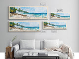 Dunn’s River Falls Beach, Jamaica Watercolor Print, Vacation Gift, Jamaica Wall Art, Beach Painting, Beach Decor, Large Wall Art, Wood Frame Art