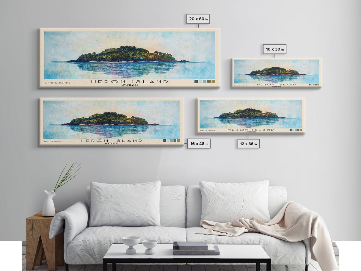 Heron Island, Australia Watercolor Beach Print, Vacation Gift, Australia Wall Art, Beach Painting, Beach Decor, Beach Painting