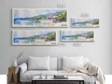 Hvar Beach Club, Croatia Watercolor Print, Vacation Gift, Croatia Wall Art, Beach Painting, Beach Decor, Large Wall Art, Wood Frame Art