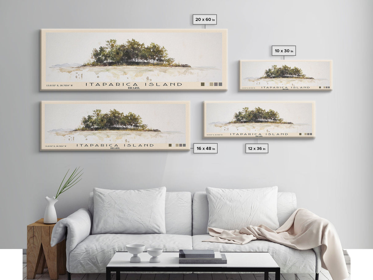 Itaparica Island, Brazil Watercolor Beach Print, Vacation Gift, Brazil Wall Art, Beach Painting, Beach Decor, Beach Painting