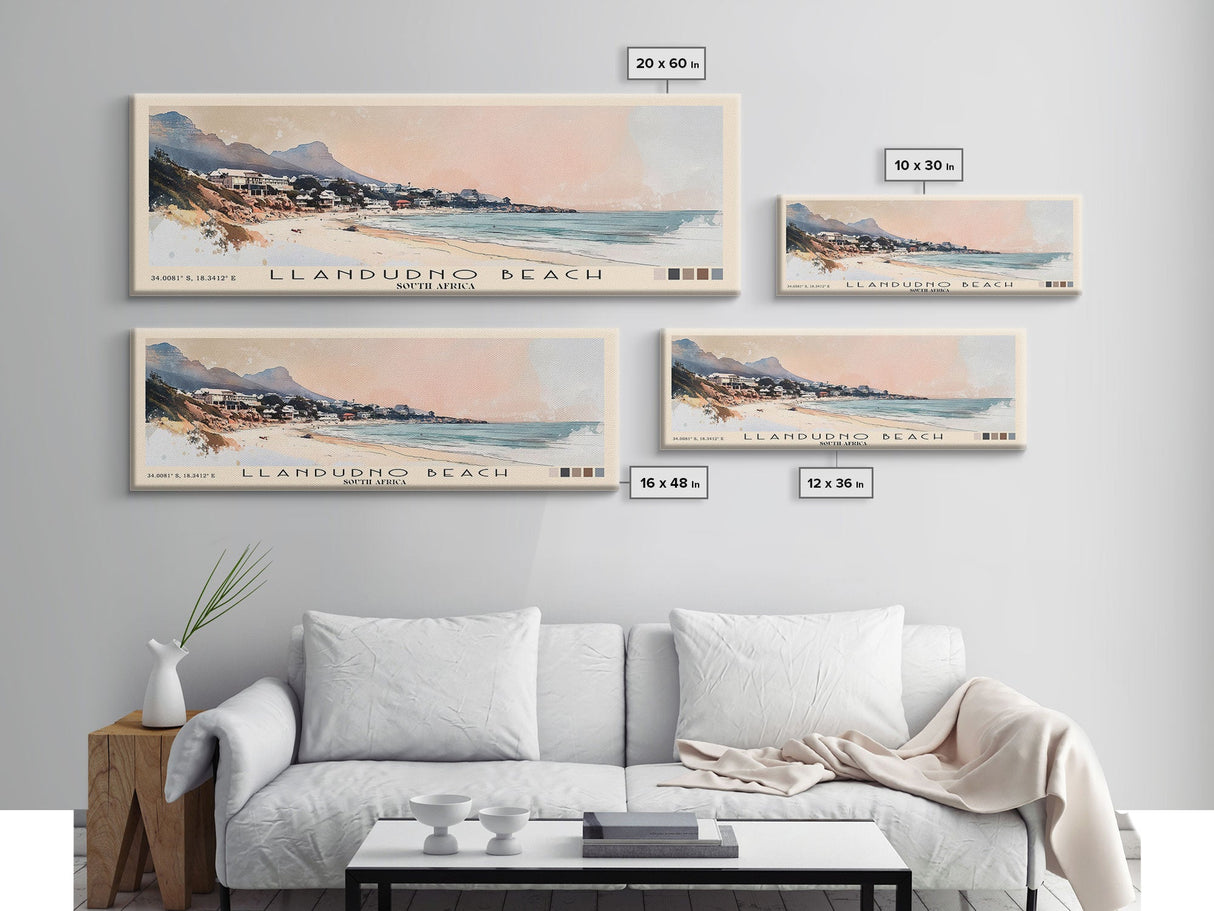 Llandudno Beach, South Africa Watercolor Print, Vacation Gift, South Africa Wall Art, Beach Painting, Beach Decor, Large Wall Art, Wood Frame Art