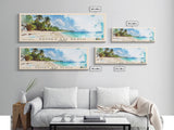 Paynes Bay Beach, Barbados Watercolor Print, Vacation Gift, Barbados Wall Art, Beach Painting, Beach Decor, Large Wall Art, Wood Frame Art