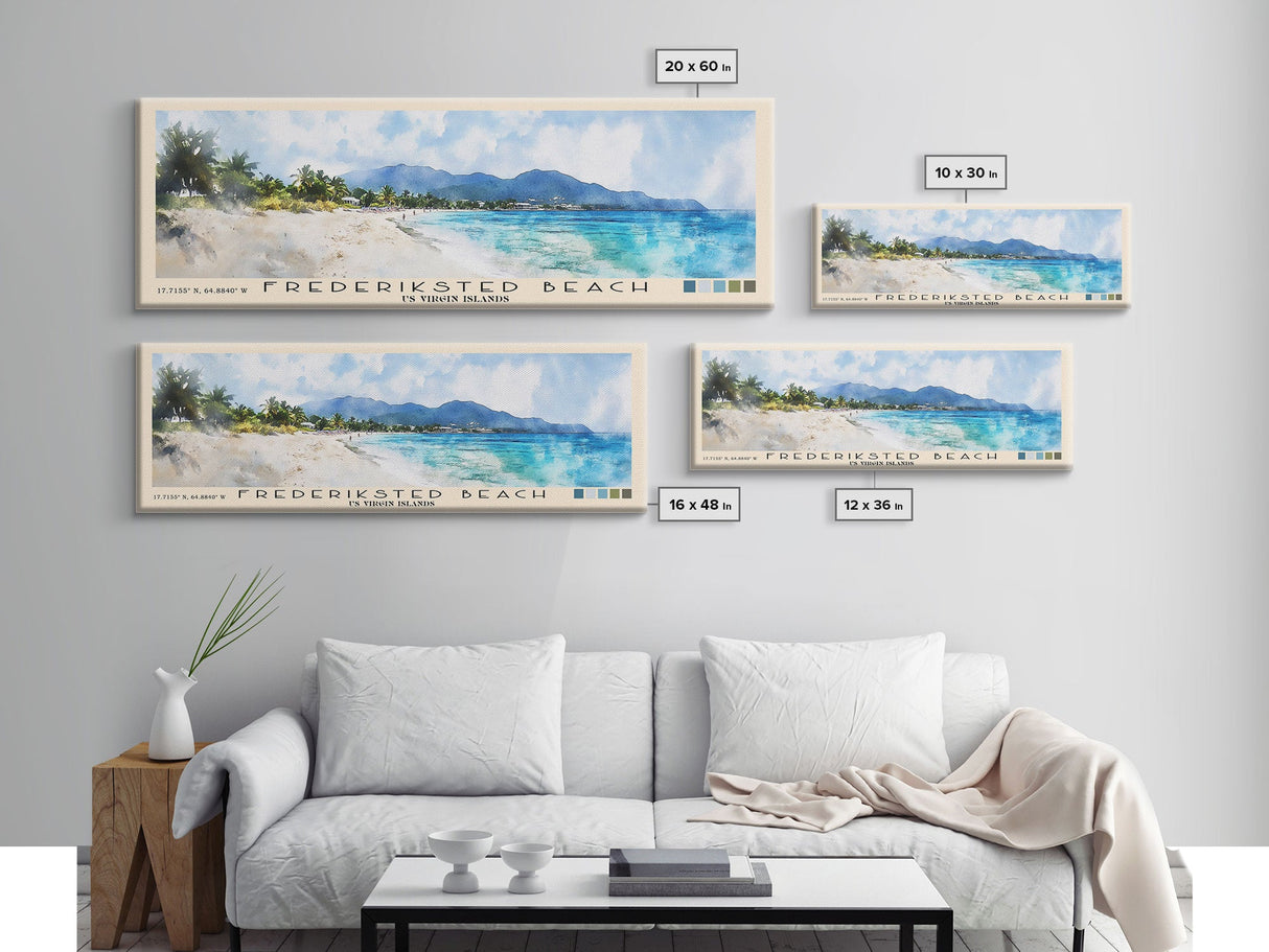 Frederiksted Beach, US Virgin islands Watercolor Beach Print, Vacation Gift, US Virgin islands Wall Art, Beach Painting, Beach Decor, Beach Painting