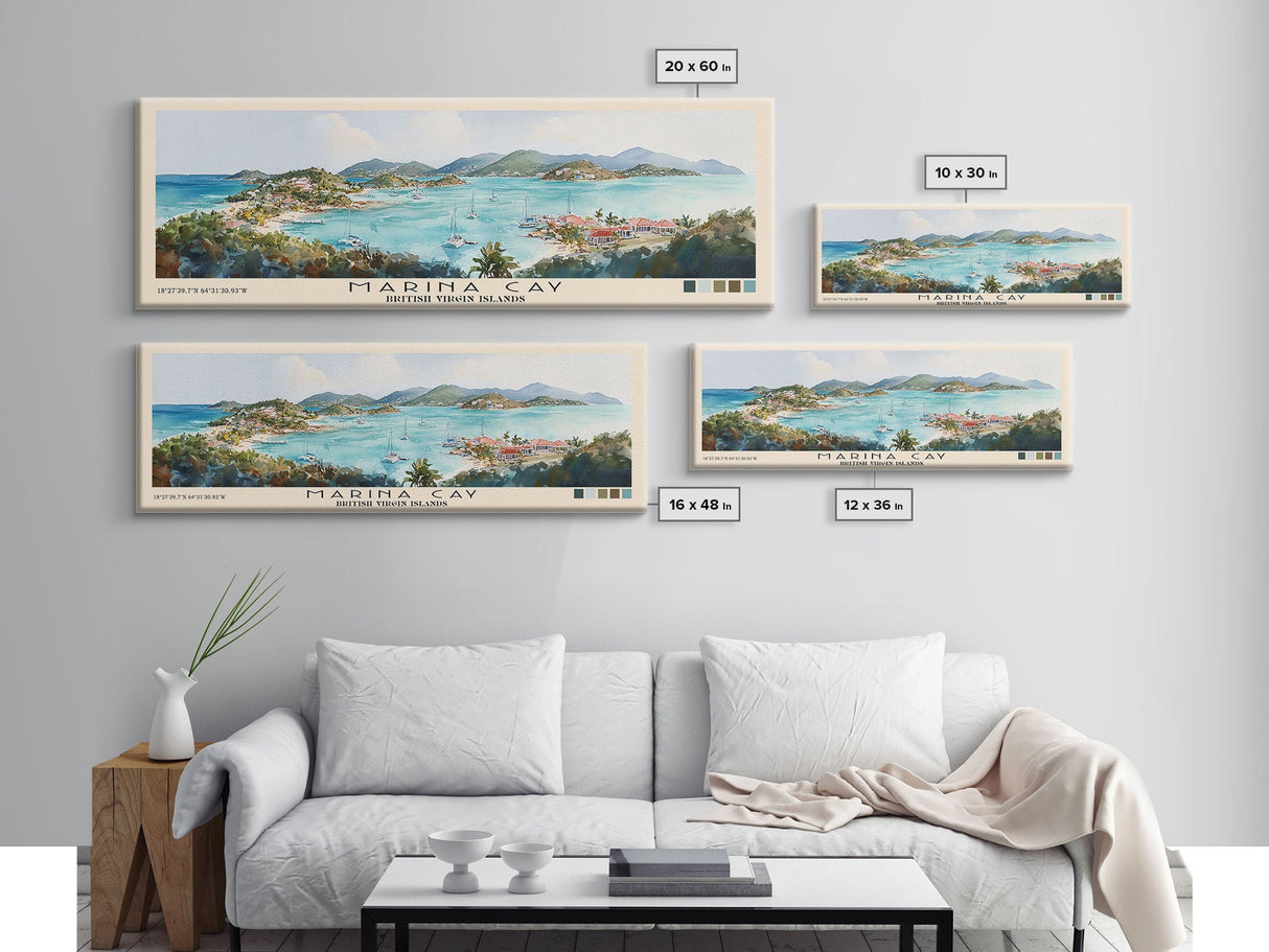 Marina Cay, British Virgin Islands, United Kingdom Watercolor Print, Vacation Gift, United Kingdom Wall Art, Beach Painting, Beach Decor, Beach Or Lakehouse Art