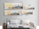 Kraljevo Serbia Panoramic Travel Poster, Framed Canvas Print or Metal Wall Art, Travel Art, Home Decor, Panoramic Painting, Midcentury Art