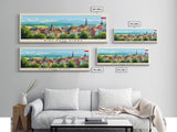 Bielsko Biala Poland Travel Art, City Art, Framed Canvas Print or Metal Wall Art, Europe Travel Poster, Panoramic Wall Art, Extra Wide Wall Art