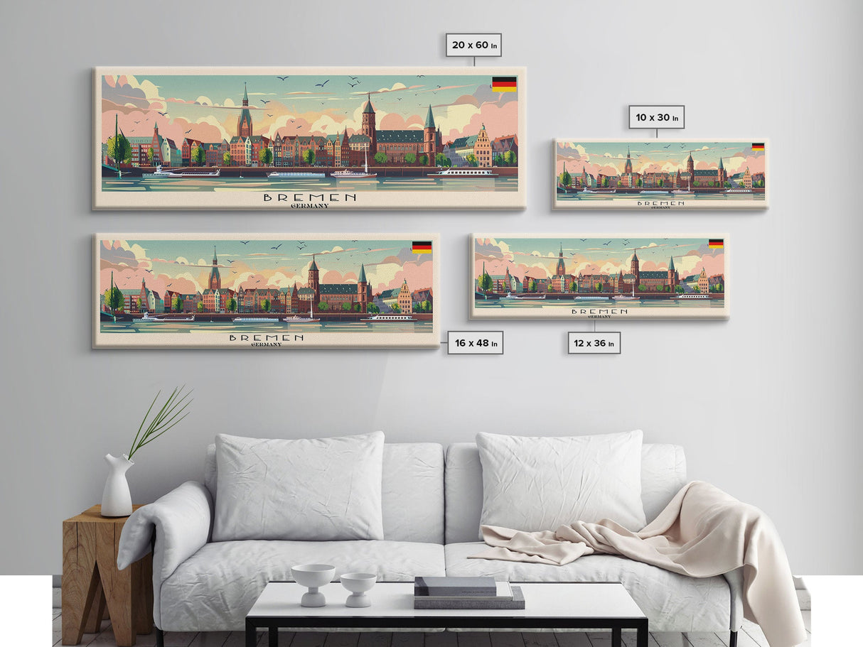 Brescia Italy Travel Print Wall Art, Panoramic City Art, Travel Art, Wall Decor, Vacation Gift, Framed Canvas Print Or Metal Art