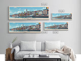 Charleroi Belgium Travel Print Wall Art, Panoramic City Art, Travel Art, Wall Decor, Vacation Gift, Framed Canvas Print Or Metal Art