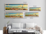 Gyor Hungary Wall Art, Panoramic Travel Poster, Panoramic Framed Canvas Print, City Wall Art, Wall Hanging Home Decor, Travel Art