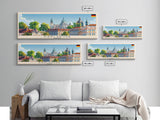 Karlsruhe Germany Panoramic Travel Poster, Framed Canvas Print or Metal Wall Art, Travel Art, Home Decor, Panoramic Painting, Midcentury Art