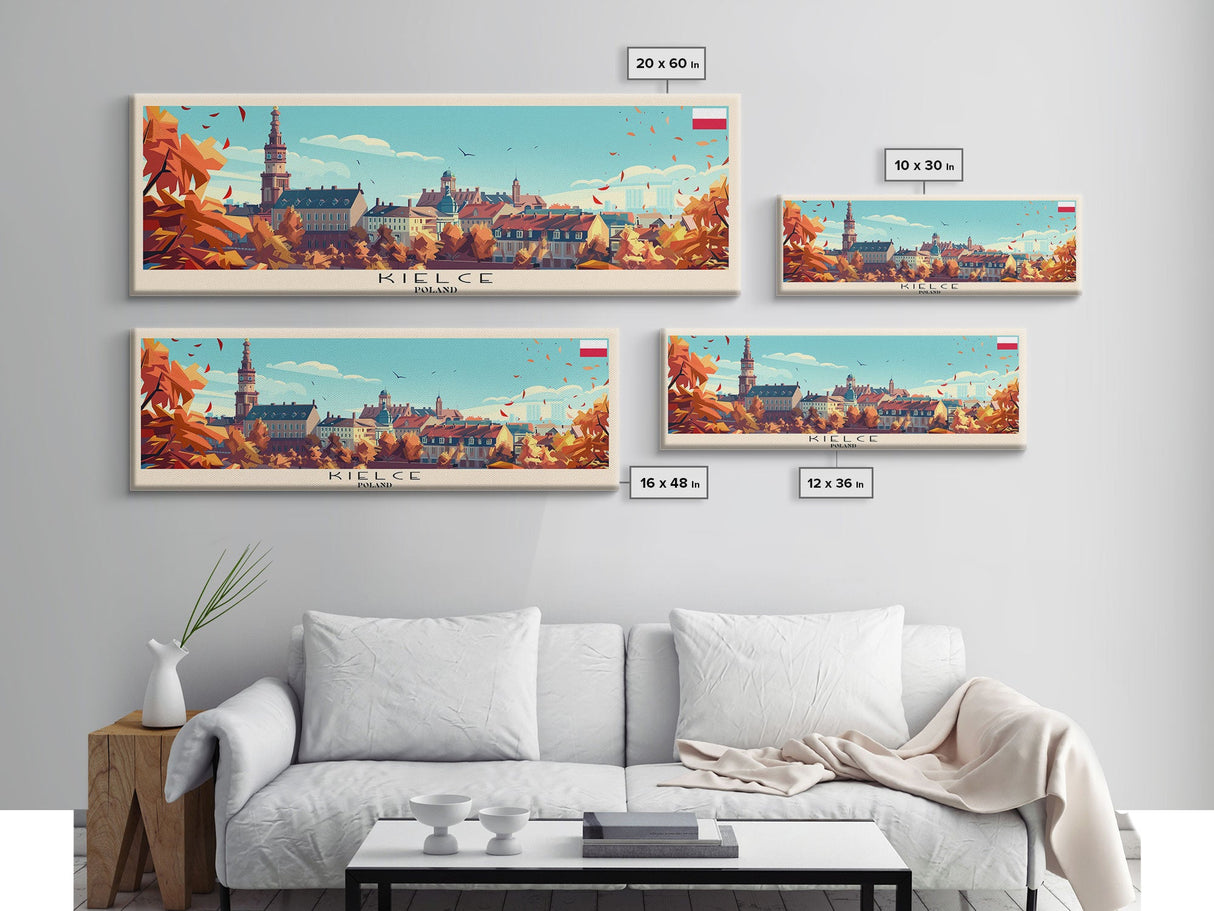 Kiel Germany Panoramic Travel Poster, Framed Canvas Print or Metal Wall Art, Travel Art, Home Decor, Panoramic Painting, Midcentury Art