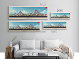 Konya Turkey Panoramic Travel Poster, Framed Canvas Print or Metal Wall Art, Travel Art, Home Decor, Panoramic Painting, Midcentury Art