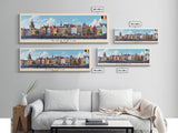 Kortrijk Belgium Travel Print Wall Art, Panoramic City Art, Travel Art, Wall Decor, Vacation Gift, Framed Canvas Print Or Metal Art