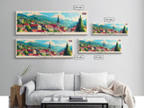 Kraljevo Serbia Panoramic Travel Poster, Framed Canvas Print or Metal Wall Art, Travel Art, Home Decor, Panoramic Painting, Midcentury Art
