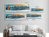 Lahti Finland Panoramic Travel Poster, Framed Canvas Print or Metal Wall Art, Travel Art, Home Decor, Panoramic Painting, Midcentury Art