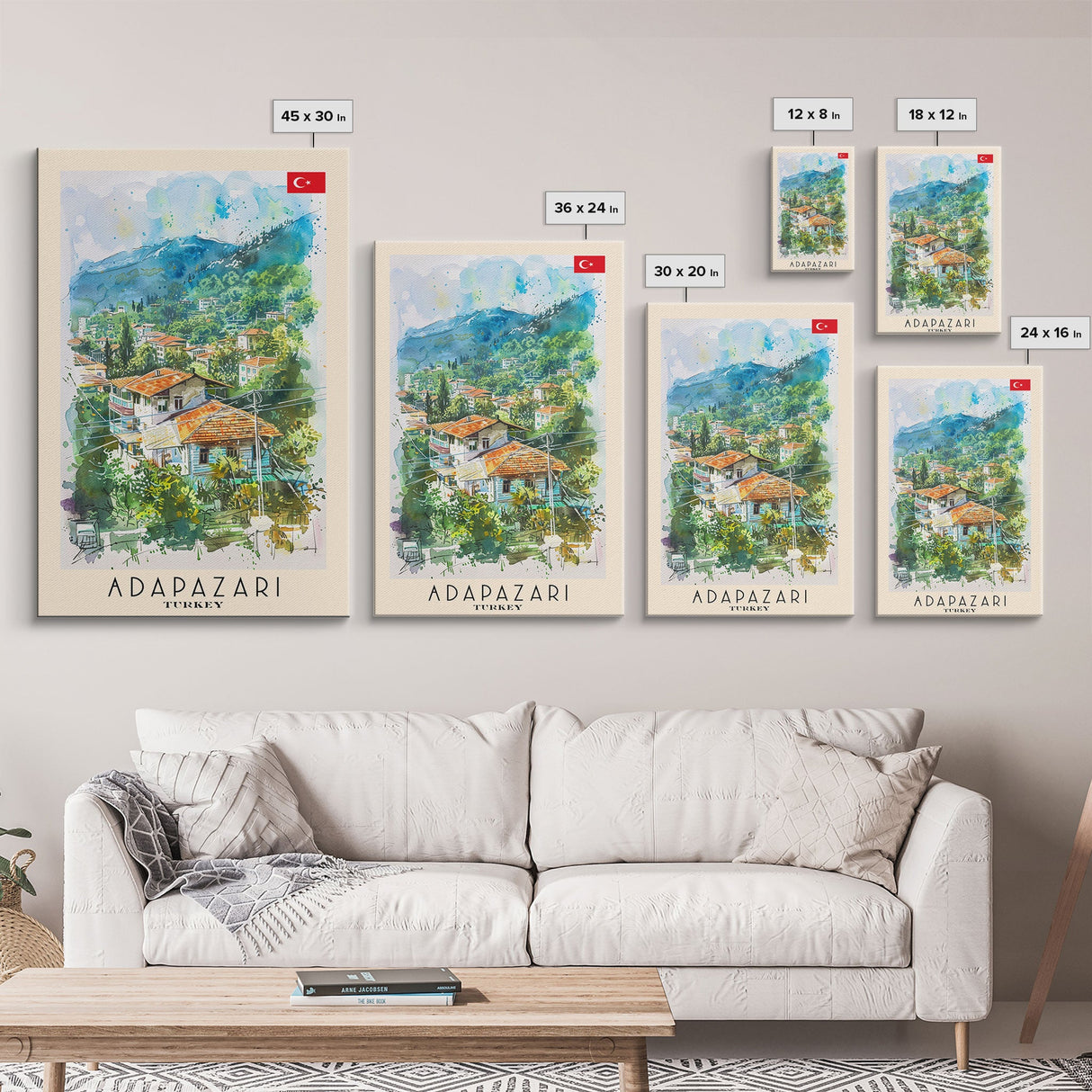 Lush Adapazarı Turkey Greenery Scene, Framed Canvas Print, Bedroom Wall Art, Nature Style, Perfect Home Decor