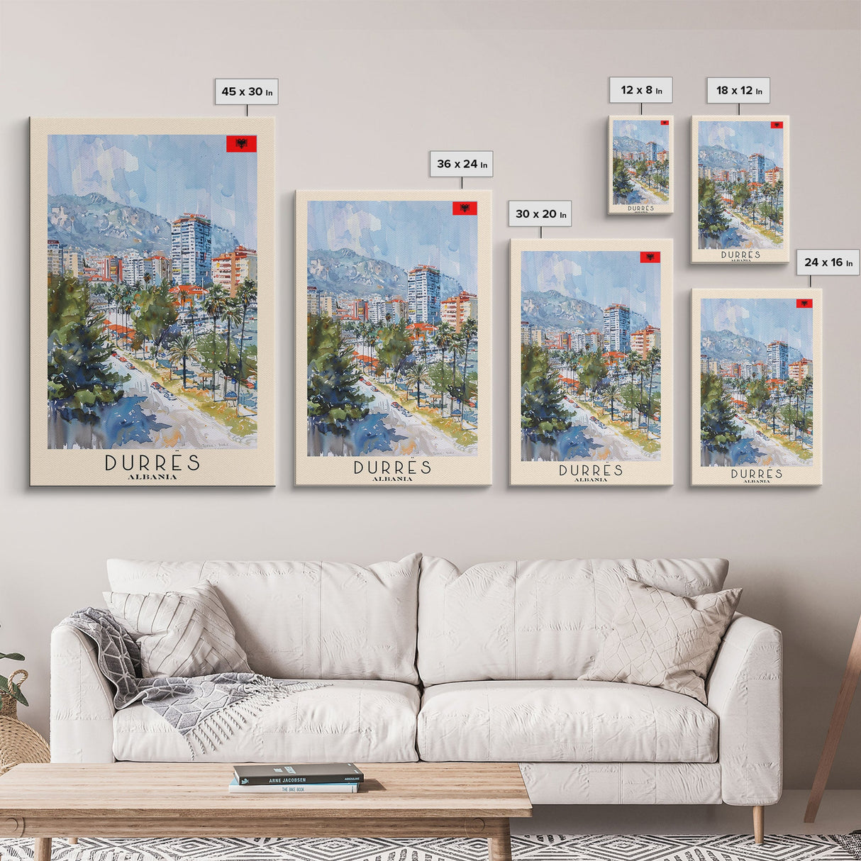 Durres, Albania Coastal Framed Canvas Print. Beautiful Wall Art for Living Room or Bedroom, Charming Travel Poster Art.