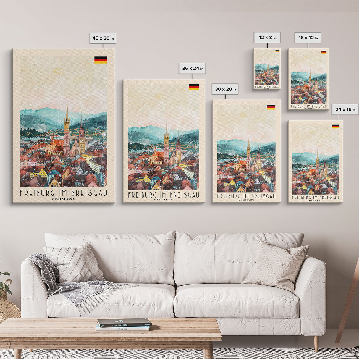 Freiburg, Germany Travel Poster Art, Framed Canvas Print for Living Room or Bedroom, Scenic Wall Art, Perfect Home Decoration