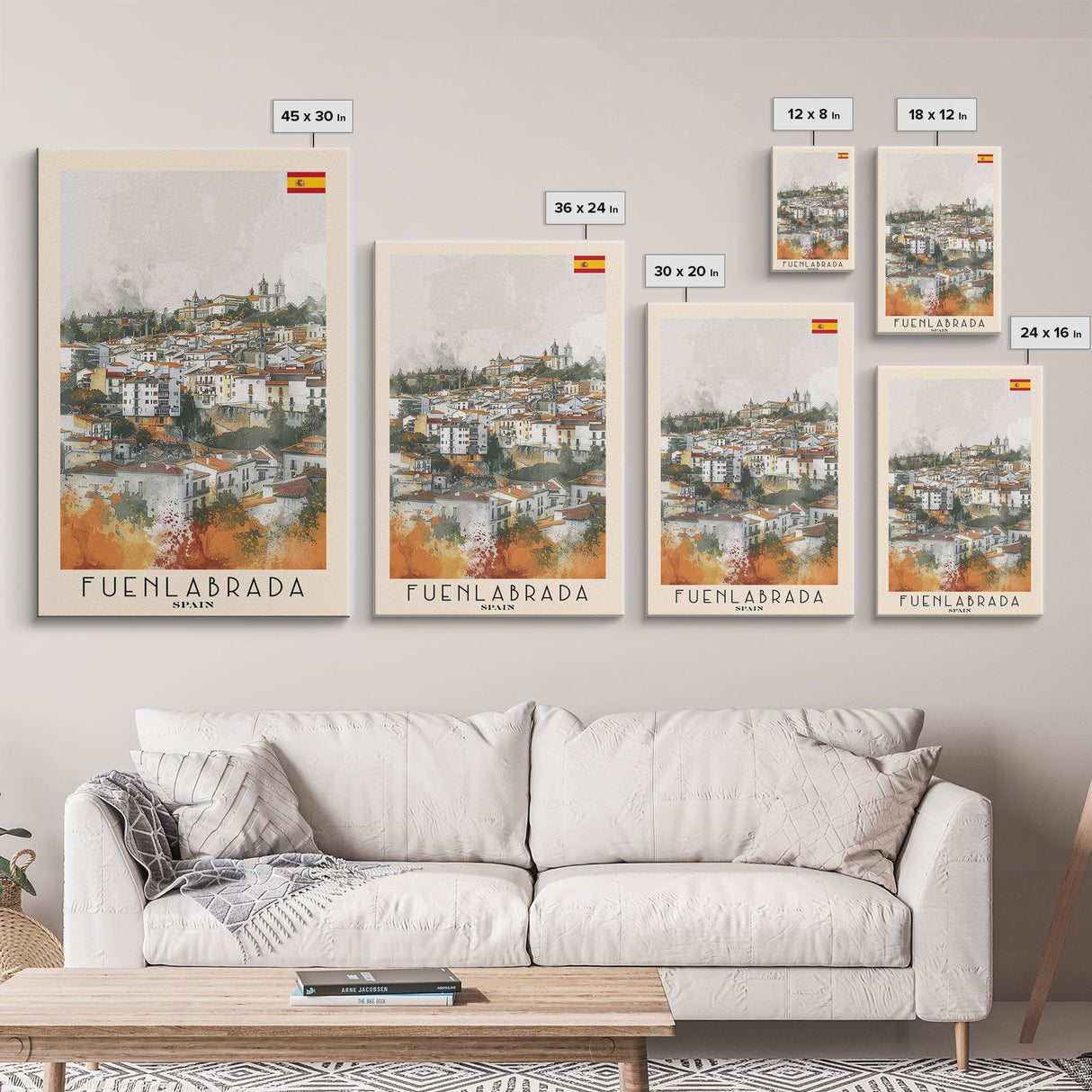Fuenlabrada, Spain Travel Poster Art, Framed Canvas Print for Living Room or Bedroom, Spanish Wall Art, Home Decoration