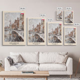 Gdansk, Poland Travel Poster Art, Framed Canvas Print for Living Room or Bedroom, Historic Wall Art, Home Decoration
