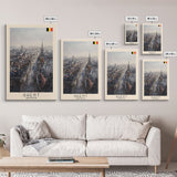 Ghent Belgium Cityscape Art, Framed Canvas Print, Living Room Wall Art, Travel Poster, Home Decoration, European Art