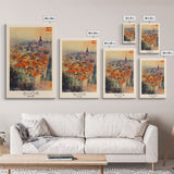 Gijon Spain City View Art, Framed Canvas Print, Bedroom Wall Art, Travel Poster Art, Unique Home Decor
