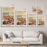 Huelva Spain Cityscape Art Print, Vibrant Sunset Canvas Print for Home Decor, Travel Poster for Living Room Wall Art, Spanish City View
