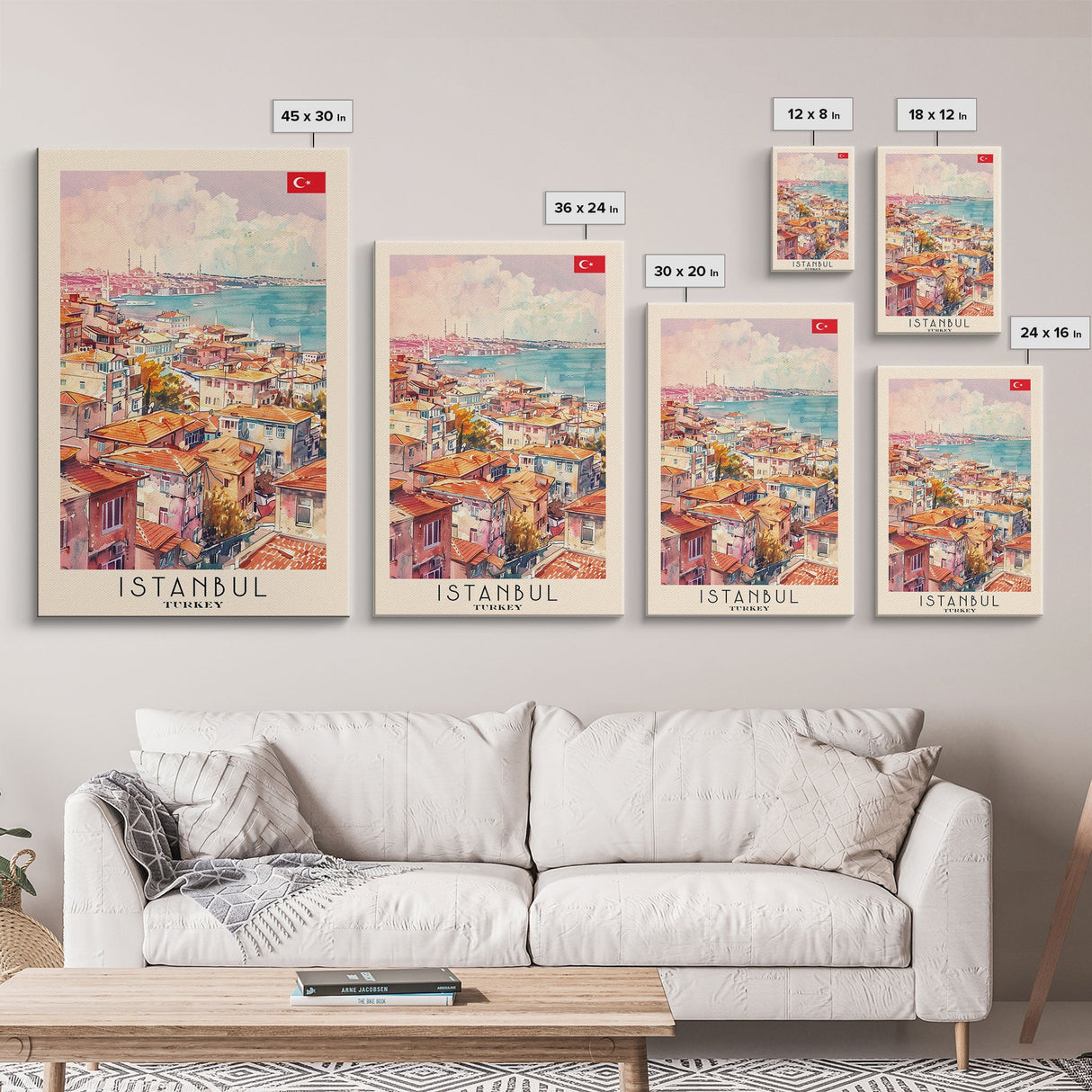Istanbul Turkey Bosphorus Art Print, Beautiful Canvas Print for Home Decor, Travel Poster for Living Room Wall Art, Turkish Cultural Scene