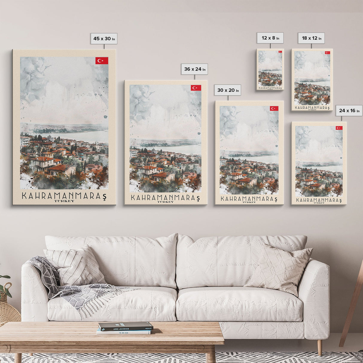 Kahramanmaras Turkey Historical View, Framed Canvas Print, Travel Poster, Cultural Wall Art, Bedroom Decor, Ancient Cityscape, Rich Home Decoration