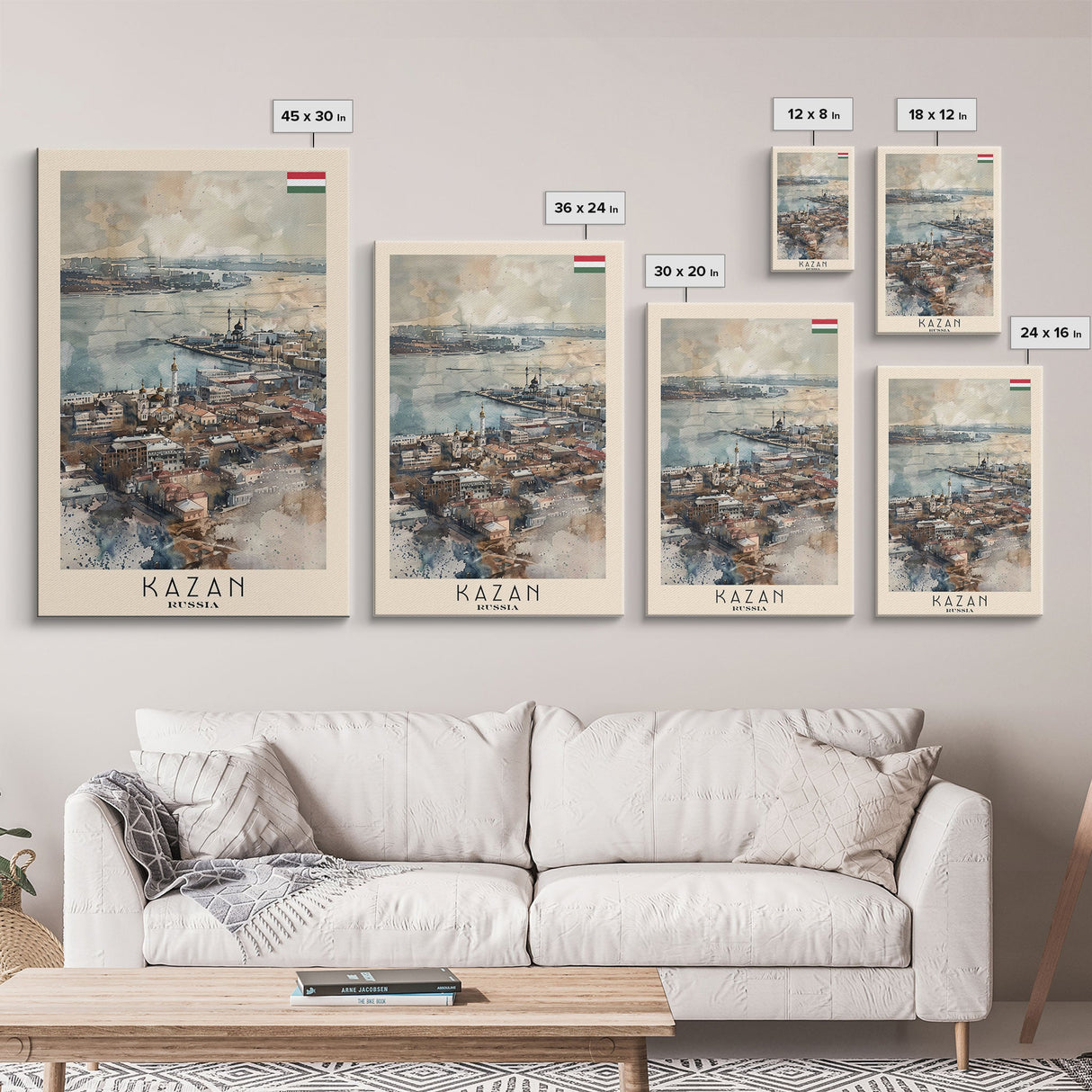 Kazan Russia Scenic View, Framed Canvas Print, Travel Poster, Wall Art, Living Room Decor, Cityscape Art, Modern Home Decoration, Russian City