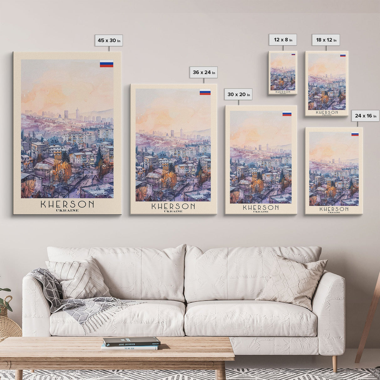 Kherson Ukraine Port View, Framed Canvas Print, Travel Poster, Wall Art, Home Decor, Living Room Decoration, Ukrainian Cityscape Art