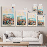 Lausanne Switzerland Travel Poster Framed Canvas Print, Scenic Landscape Art, Wall Decor, Home Decoration, Travel Print, Original Painting