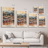 Poprad Slovakia Travel Poster Framed Canvas Print, Watercolor Painting, Scenic Wall Art, Home Decor, Slovakian Landscape, Classic Art