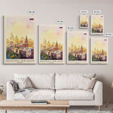 Rostov-on-Don Russia Travel Poster Framed Canvas Print, Watercolor Painting, Urban Wall Art, Home Decor, Russian Cityscape, Vibrant Art