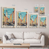 Augsburg Germany Travel Poster Framed Canvas Print, Midcentury Modern Art, Pop Art Wall Decor, Home Decor, Vacation Gift, Living Room Art