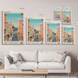Barreiro Portugal Travel Poster Framed Canvas Print, Midcentury Modern Art, Pop Art Wall Decor, Home Decor, Vacation Gift, Living Room Art