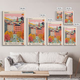Bilbao Spain Travel Poster Framed Canvas Print, Modern Art, Pop Art Home Decor, Scenic Wall Art, Living Room Decor, Artistic Gift
