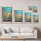 Bochum Germany Travel Poster Framed Canvas Print, Midcentury Modern Art, Pop Art Wall Decor, Home Decor, Living Room Art, Scenic View