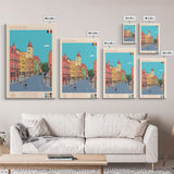 Constanta Romania Travel Poster Framed Canvas Print, Midcentury Modern Art, Pop Art Wall Decor, Home Decor, Vacation Gift, Living Room Art