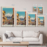 Erzurum Turkey Travel Poster Framed Canvas Print, Midcentury Modern Art, Pop Art Wall Decor, Scenic Wall Art, Living Room Decoration, Office Art
