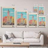 Essen Germany Travel Poster Framed Canvas Print, Midcentury Modern Art, Pop Art Wall Decor, Home Decor, Vacation Gift, Office Art