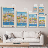Hanover Germany Travel Poster Framed Canvas Print, Midcentury Modern Art, Pop Art Wall Decor, Scenic Wall Art, Living Room Decoration, Office Art