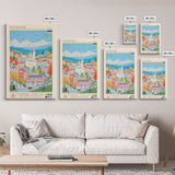 Kamianske Ukraine Travel Poster Framed Canvas Print, Midcentury Modern Art, Pop Art Wall Decor, Scenic Wall Art, Living Room Decoration, Office Art