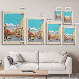 Kayseri Turkey Travel Poster Framed Canvas Print, Midcentury Modern Art, Pop Art Wall Decor, Scenic Wall Art, Living Room Decoration, Office Art