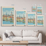 Kharkiv Ukraine Travel Poster Framed Canvas Print, Midcentury Modern Art, Pop Art Wall Decor, Scenic Living Room Art, Bedroom Gift