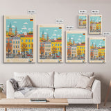 Kiel Germany Travel Poster Framed Canvas Print, Midcentury Modern Art, Pop Art Wall Decor, Scenic Wall Art, Living Room Decoration, Office Art
