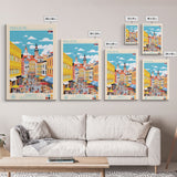 Kragujevac Serbia Travel Poster Framed Canvas Print, Midcentury Modern Art, Pop Art Wall Decor, Scenic Wall Art, Living Room Decoration, Office Art