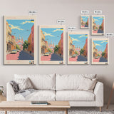 Kryvyi Rih Ukraine Travel Poster Framed Canvas Print, Midcentury Modern Art, Pop Art Wall Decor, Scenic Wall Art, Living Room Decoration, Office Art